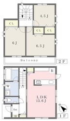 明神町戸建Ｃ　深縹（こきはなだ）の物件間取画像